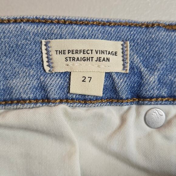 Madewell High Rise Distressed The Perfect Vintage Straight Jean Women's Size 27‎ - Picture 5 of 8